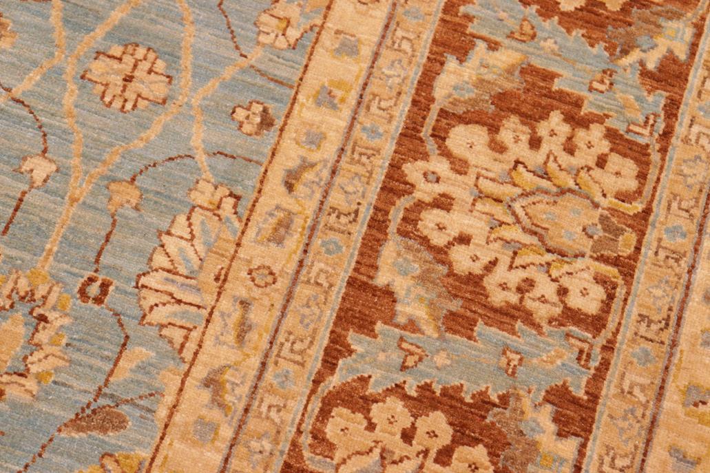 handmade Traditional Kafkaz Lt. Blue Lt. Brown Hand Knotted RECTANGLE 100% WOOL area rug 8 x 10