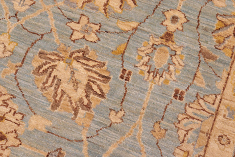handmade Transitional Kafkaz Lt. Blue Lt. Brown Hand Knotted RECTANGLE 100% WOOL area rug 8' x 10'