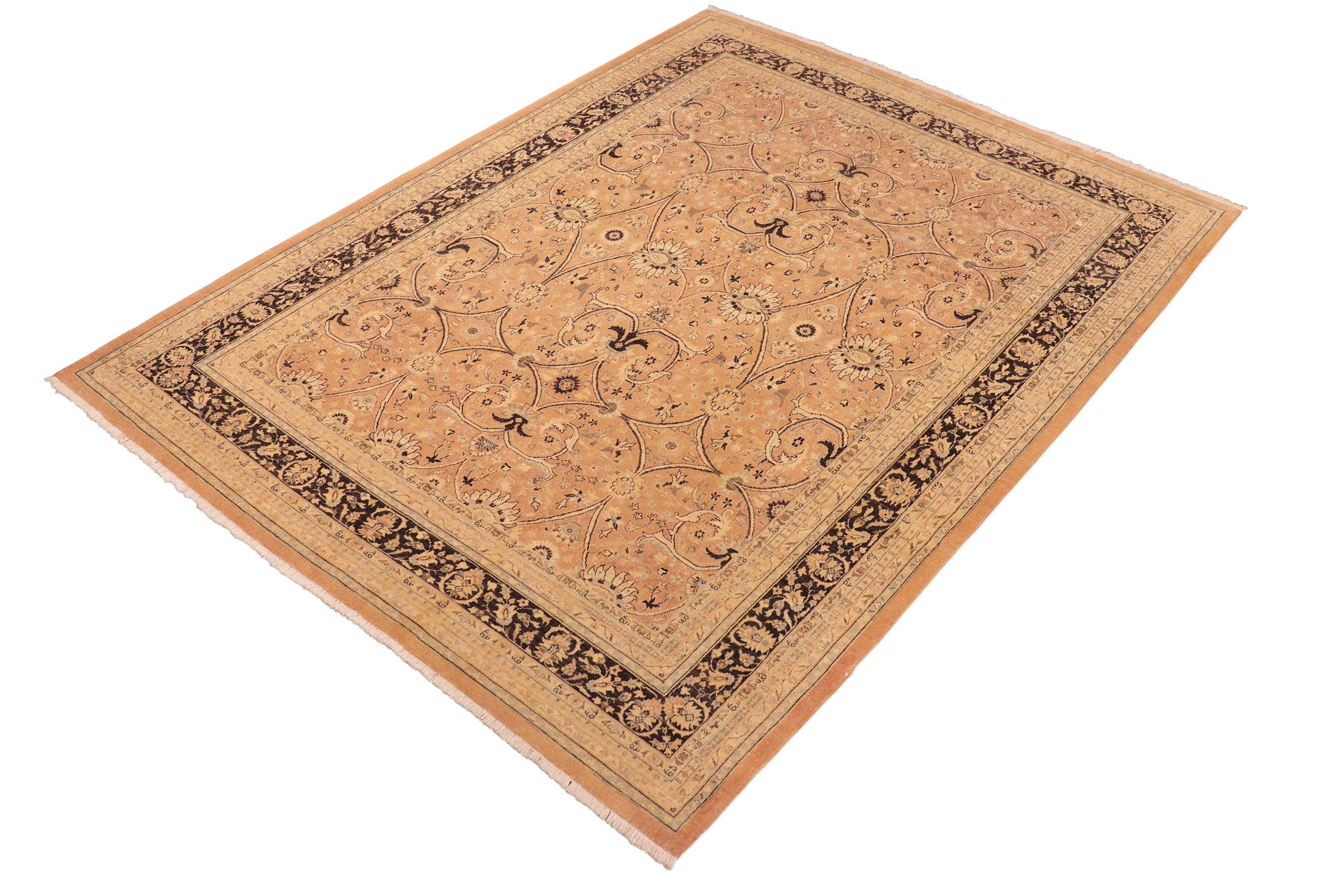 handmade Transitional Kafkaz Brown Charcoal Hand Knotted RECTANGLE 100% WOOL area rug 8x10