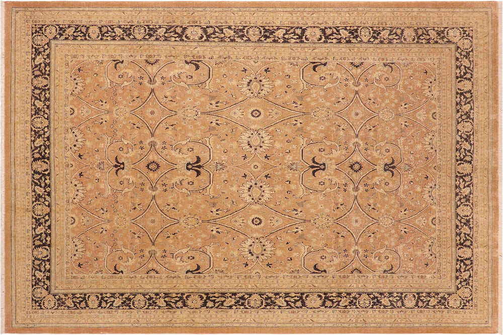 handmade Transitional Kafkaz Brown Charcoal Hand Knotted RECTANGLE 100% WOOL area rug 8x10