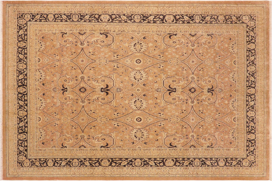 handmade Transitional Kafkaz Brown Charcoal Hand Knotted RECTANGLE 100% WOOL area rug 8x10
