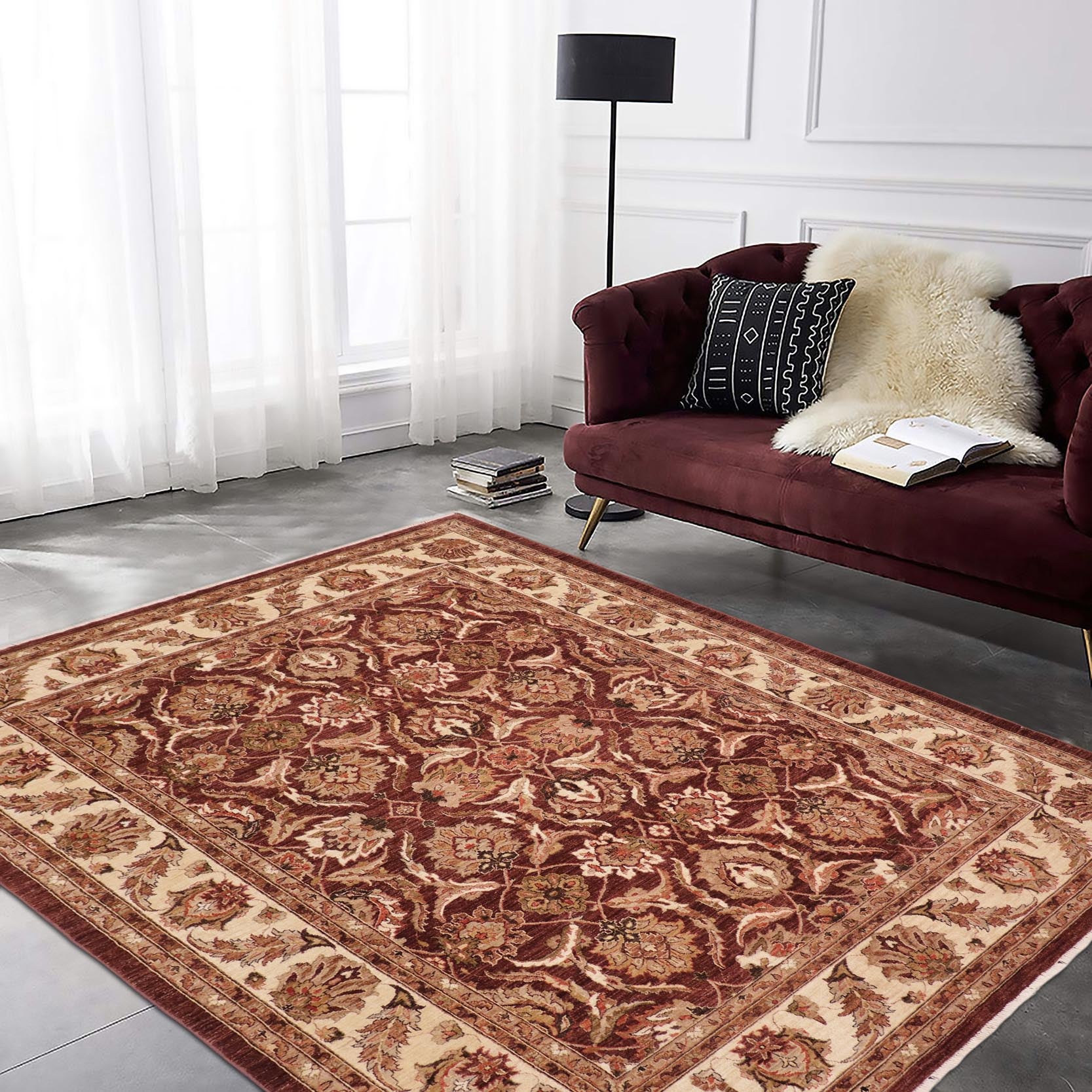 handmade Traditional Kafkaz Brown Ivory Hand Knotted RECTANGLE 100% WOOL area rug 8x10