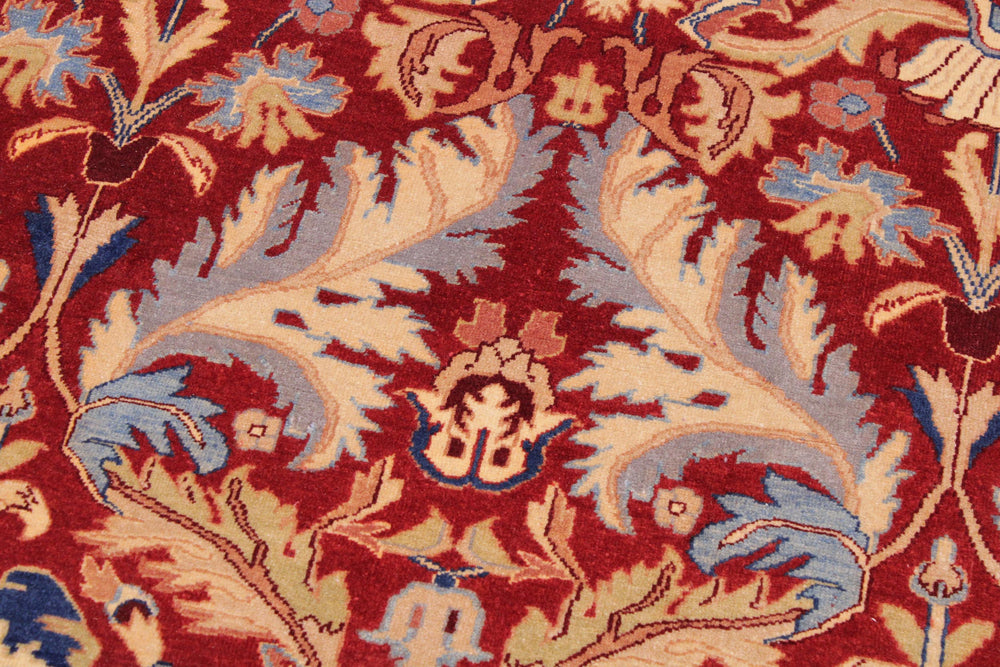 handmade Traditional Lahore Red Red Hand Knotted RECTANGLE 100% WOOL area rug 9' x 12'