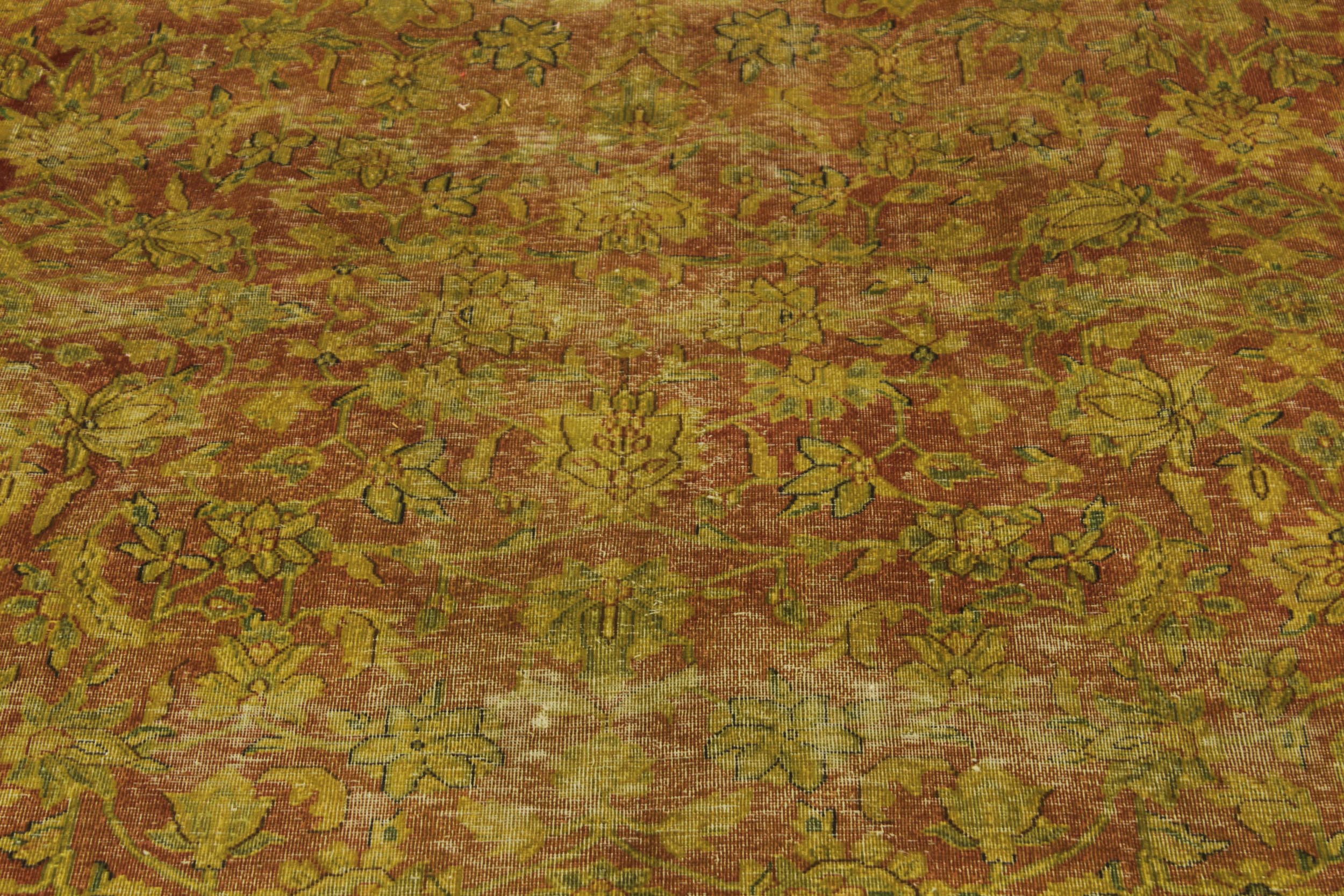 handmade Modern Vintage Rust Blue Hand Knotted RECTANGLE 100% WOOL area rug 10' x 13'