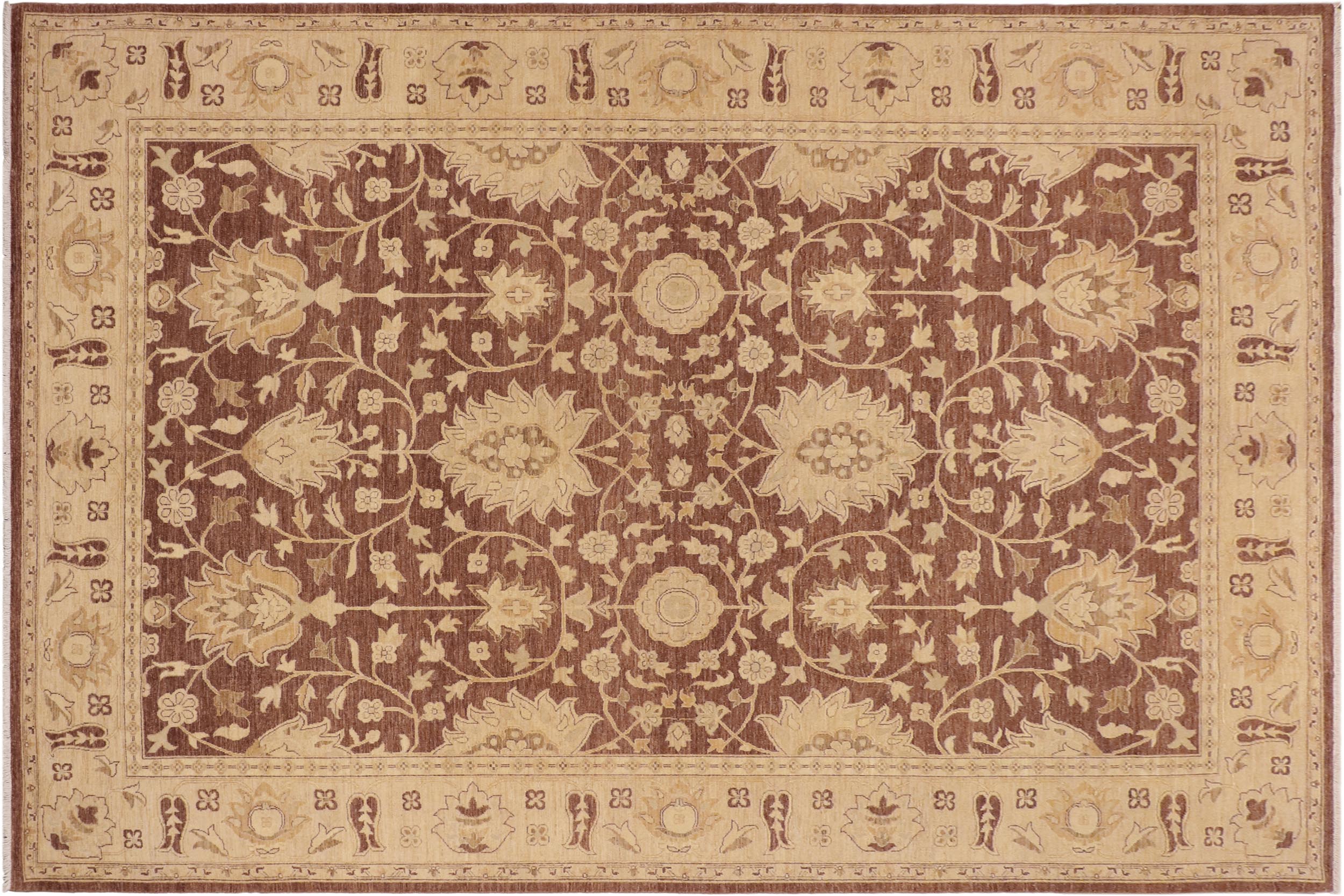 handmade Traditional Kafkaz Brown Tan Hand Knotted RECTANGLE 100% WOOL area rug 10x14