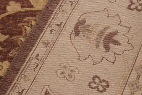 handmade Traditional Kafkaz Brown Tan Hand Knotted RECTANGLE 100% WOOL area rug 10x14