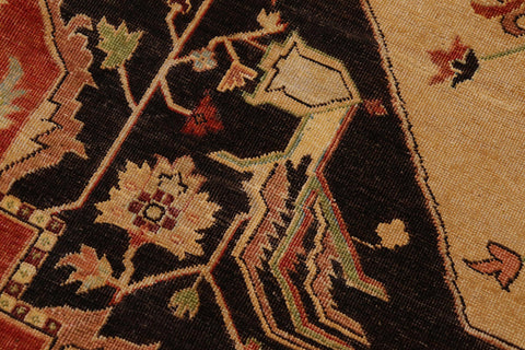 handmade Traditional Antique Brown Tan Hand Knotted RECTANGLE 100% WOOL area rug 9' x 12'