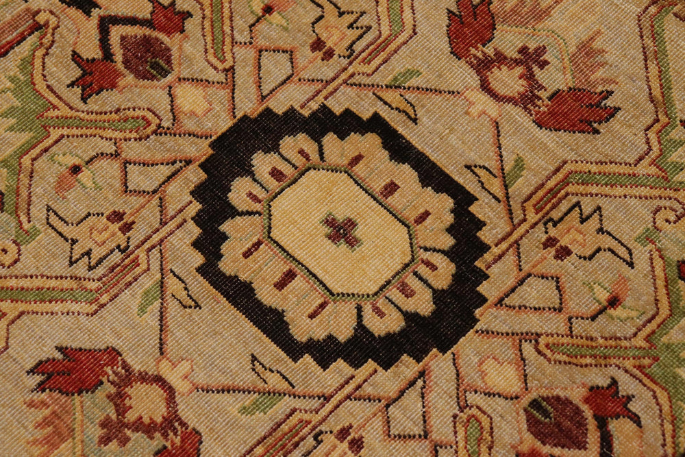 handmade Traditional Antique Brown Tan Hand Knotted RECTANGLE 100% WOOL area rug 9' x 12'