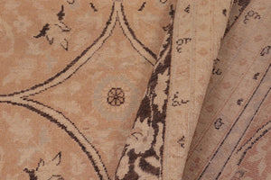 handmade Transitional Kafkaz Peach Lt. Brown Hand Knotted RECTANGLE 100% WOOL area rug 9x12