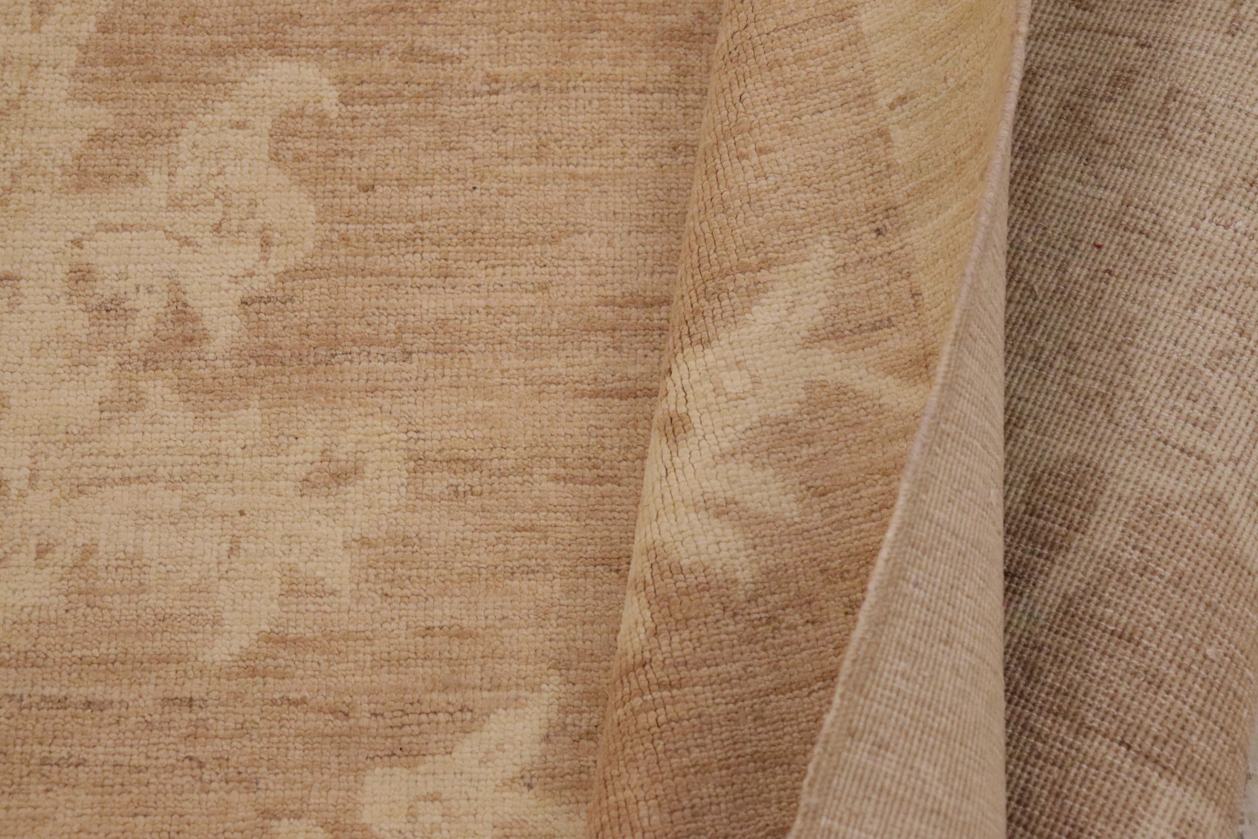 handmade Modern Kafkaz Lt. Brown Beige Hand Knotted RECTANGLE 100% WOOL area rug 9' x 11'