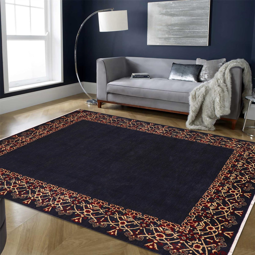 handmade Modern Kafkaz Blue Red Hand Knotted RECTANGLE 100% WOOL area rug 9' x 12'
