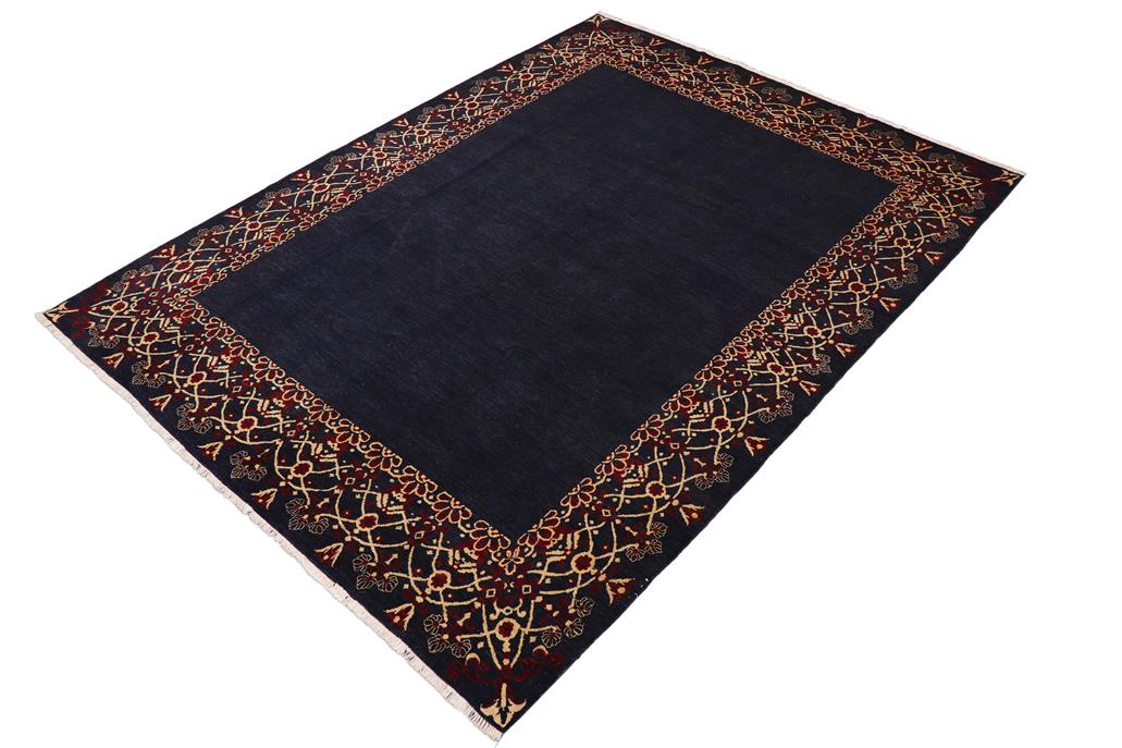 handmade Modern Kafkaz Blue Red Hand Knotted RECTANGLE 100% WOOL area rug 9 x 12