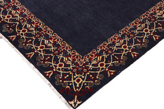 handmade Modern Kafkaz Blue Red Hand Knotted RECTANGLE 100% WOOL area rug 9' x 12'