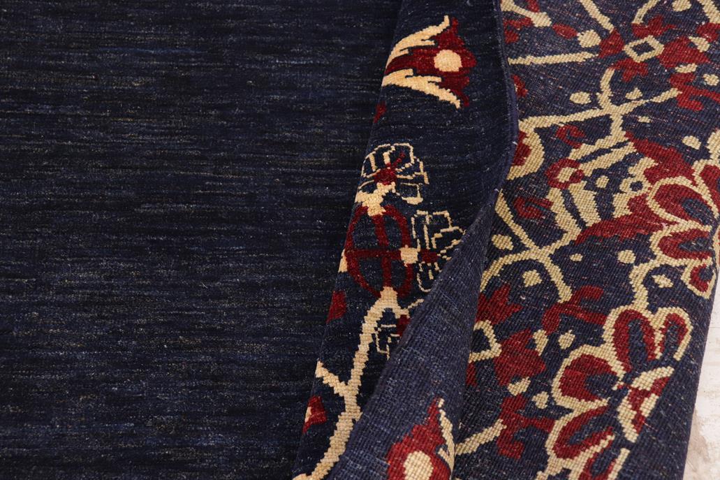 handmade Modern Kafkaz Blue Red Hand Knotted RECTANGLE 100% WOOL area rug 9 x 12