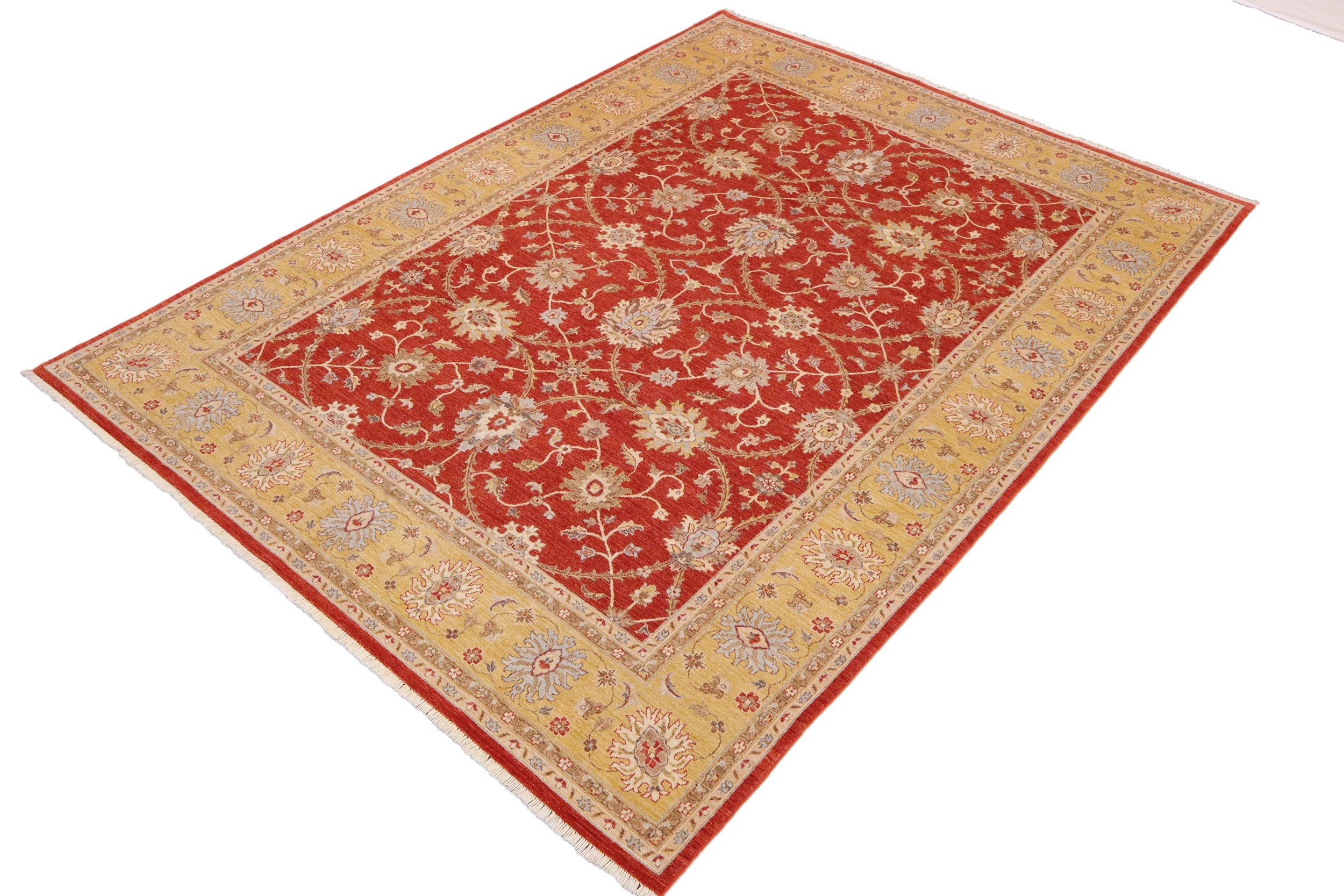 handmade Traditional Kafkaz Orange Gold Hand Knotted RECTANGLE 100% WOOL area rug 9x12