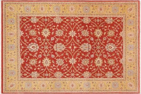 handmade Traditional Kafkaz Orange Gold Hand Knotted RECTANGLE 100% WOOL area rug 9x12