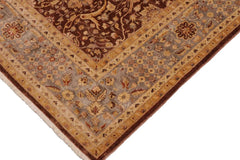 handmade Traditional Kafkaz Brown Gray Hand Knotted RECTANGLE 100% WOOL area rug 9 x 11