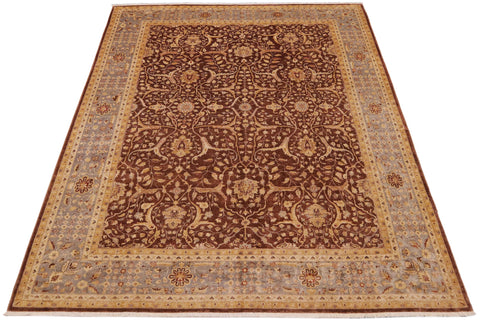 handmade Transitional Kafkaz Brown Gray Hand Knotted RECTANGLE 100% WOOL area rug 9' x 11'