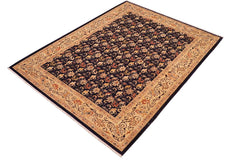 handmade Transitional Kafkaz Blue Beige Hand Knotted RECTANGLE 100% WOOL area rug 6 x 9