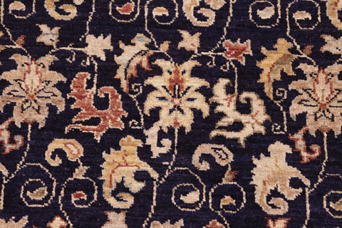 handmade Transitional Kafkaz Blue Beige Hand Knotted RECTANGLE 100% WOOL area rug 6' x 9'