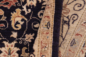 handmade Transitional Kafkaz Blue Beige Hand Knotted RECTANGLE 100% WOOL area rug 6' x 9'