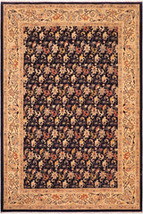 handmade Transitional Kafkaz Blue Beige Hand Knotted RECTANGLE 100% WOOL area rug 6 x 9