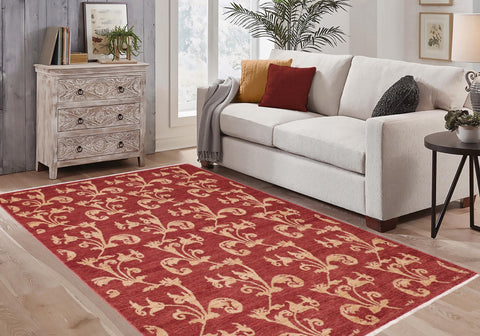 handmade Modern Kafkaz Red Gold Hand Knotted RECTANGLE 100% WOOL area rug 5' x 8'