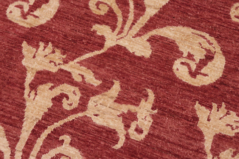 handmade Modern Kafkaz Red Gold Hand Knotted RECTANGLE 100% WOOL area rug 5' x 8'