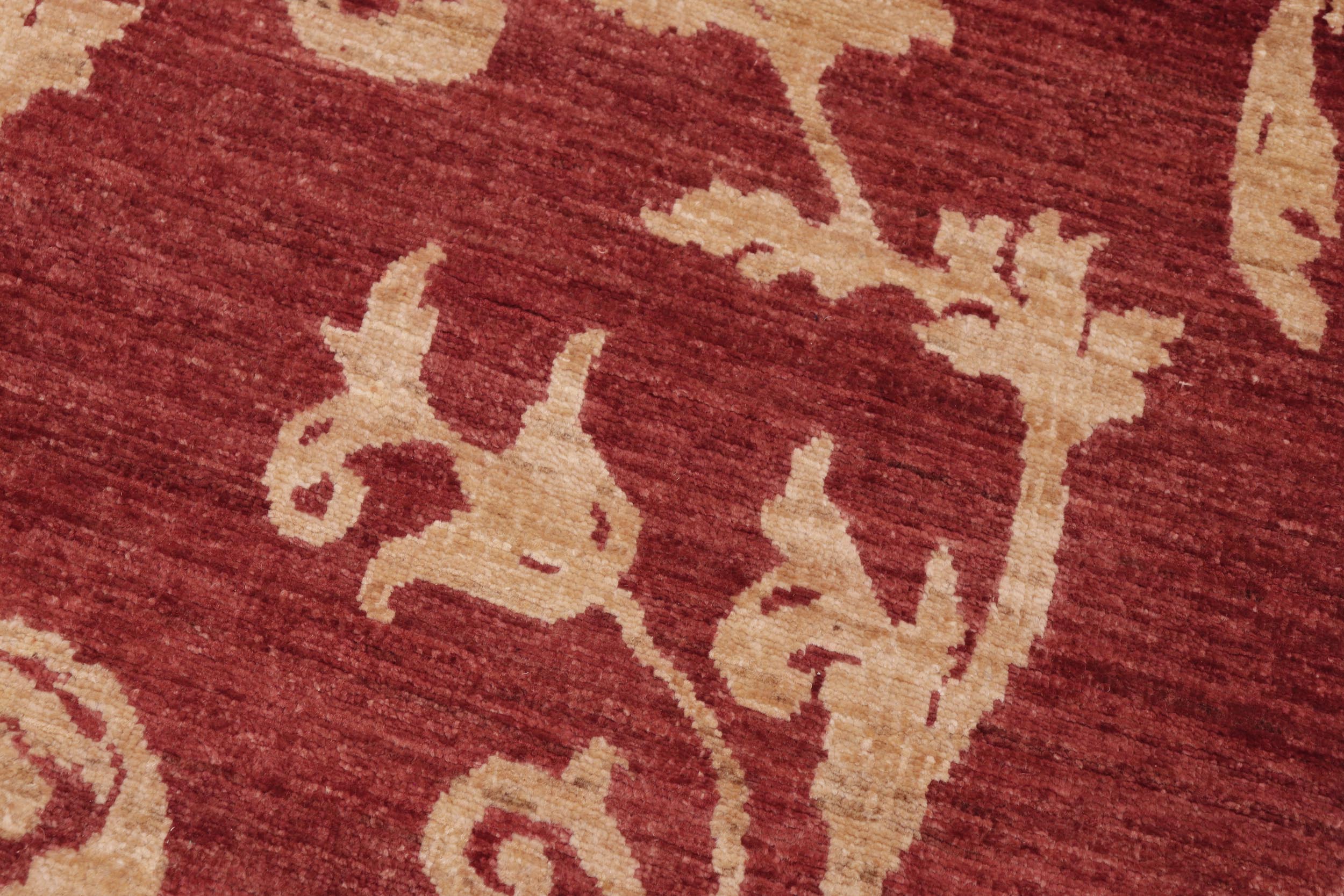 handmade Modern Kafkaz Red Gold Hand Knotted RECTANGLE 100% WOOL area rug 5' x 8'