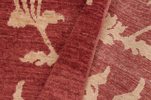handmade Modern Kafkaz Red Gold Hand Knotted RECTANGLE 100% WOOL area rug 5' x 8'