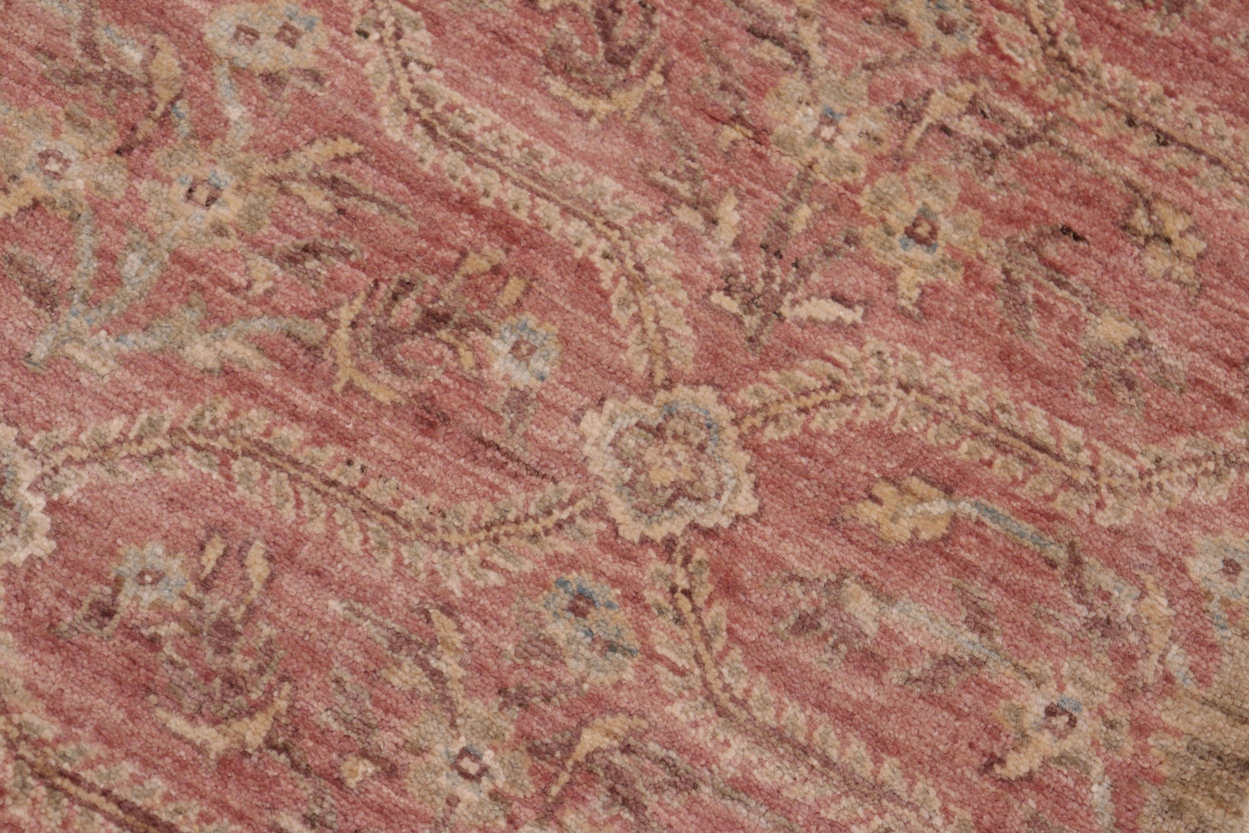 handmade Modern Kafkaz Pink Green Hand Knotted RECTANGLE 100% WOOL area rug 6' x 9'
