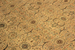 Antique Shea Tan/Green Wool Rug - 10'2'' x 14'3''