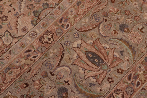 handmade Transitional Qaseem Bond Tan Green Hand Knotted RECTANGLE 100% WOOL area rug 10x14