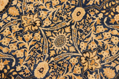 Semi-Antique Tabriz Carlita Blue/Ivory Wool Rug - 9'9'' x 14'4''