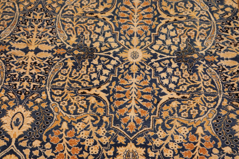 handmade Transitional Tabriz Lt. Blue Ivory Hand Knotted RECTANGLE 100% WOOL area rug 10x14