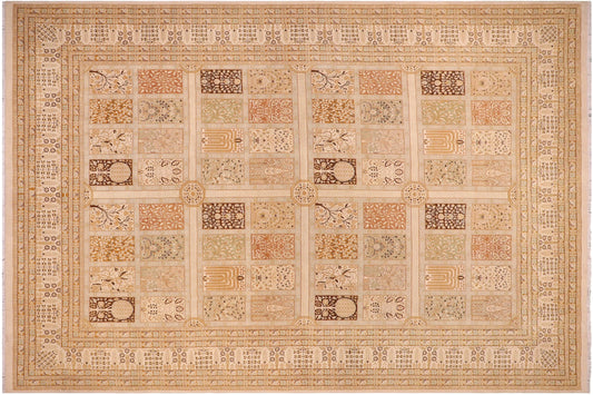 handmade Transitional Design Gold Gold Hand Knotted RECTANGLE 100% WOOL area rug 10' x 14'