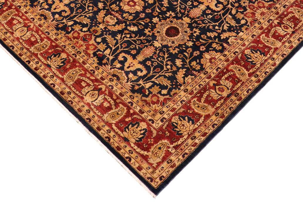 handmade Traditional Kafkaz Blue Rust Hand Knotted RECTANGLE 100% WOOL area rug 9 x 12