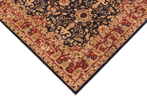 handmade Transitional Kafkaz Blue Rust Hand Knotted RECTANGLE 100% WOOL area rug 9' x 12'