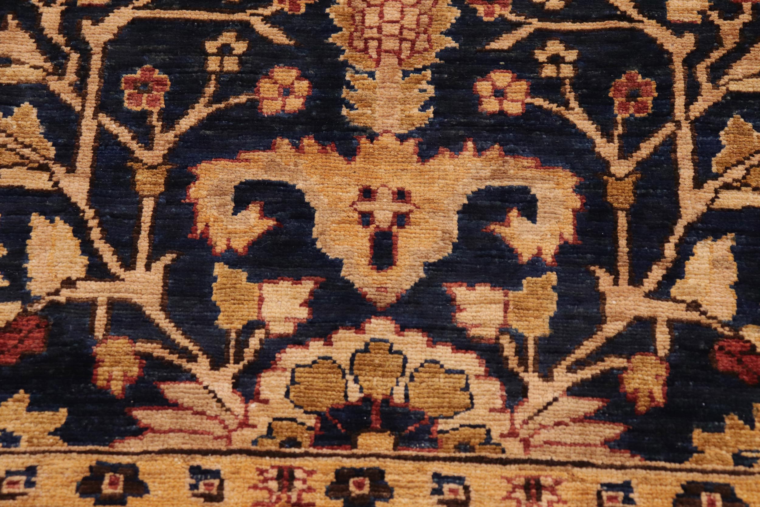 handmade Transitional Kafkaz Blue Rust Hand Knotted RECTANGLE 100% WOOL area rug 9' x 12'