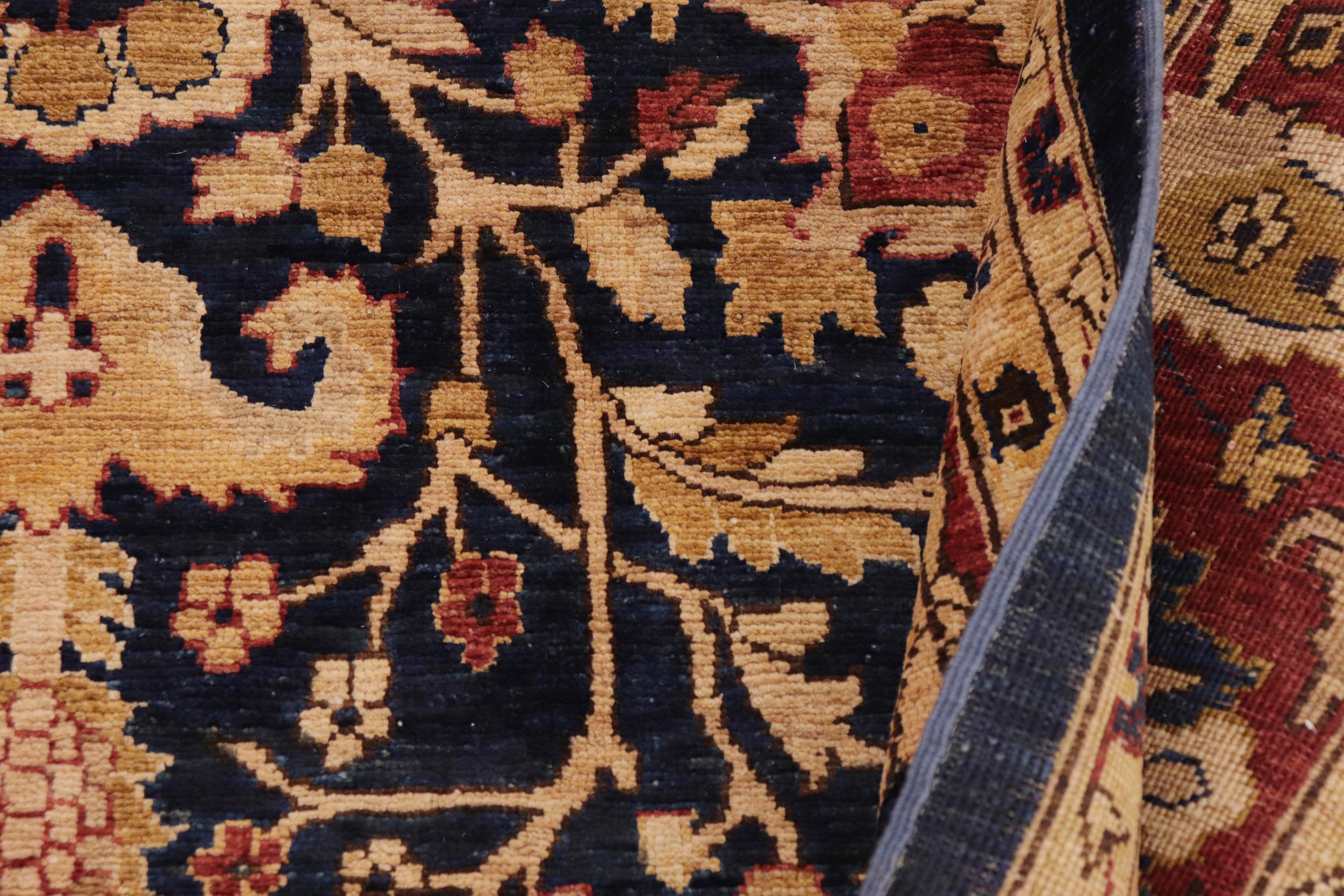 handmade Transitional Kafkaz Blue Rust Hand Knotted RECTANGLE 100% WOOL area rug 9' x 12'