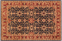 handmade Transitional Kafkaz Blue Rust Hand Knotted RECTANGLE 100% WOOL area rug 9' x 12'