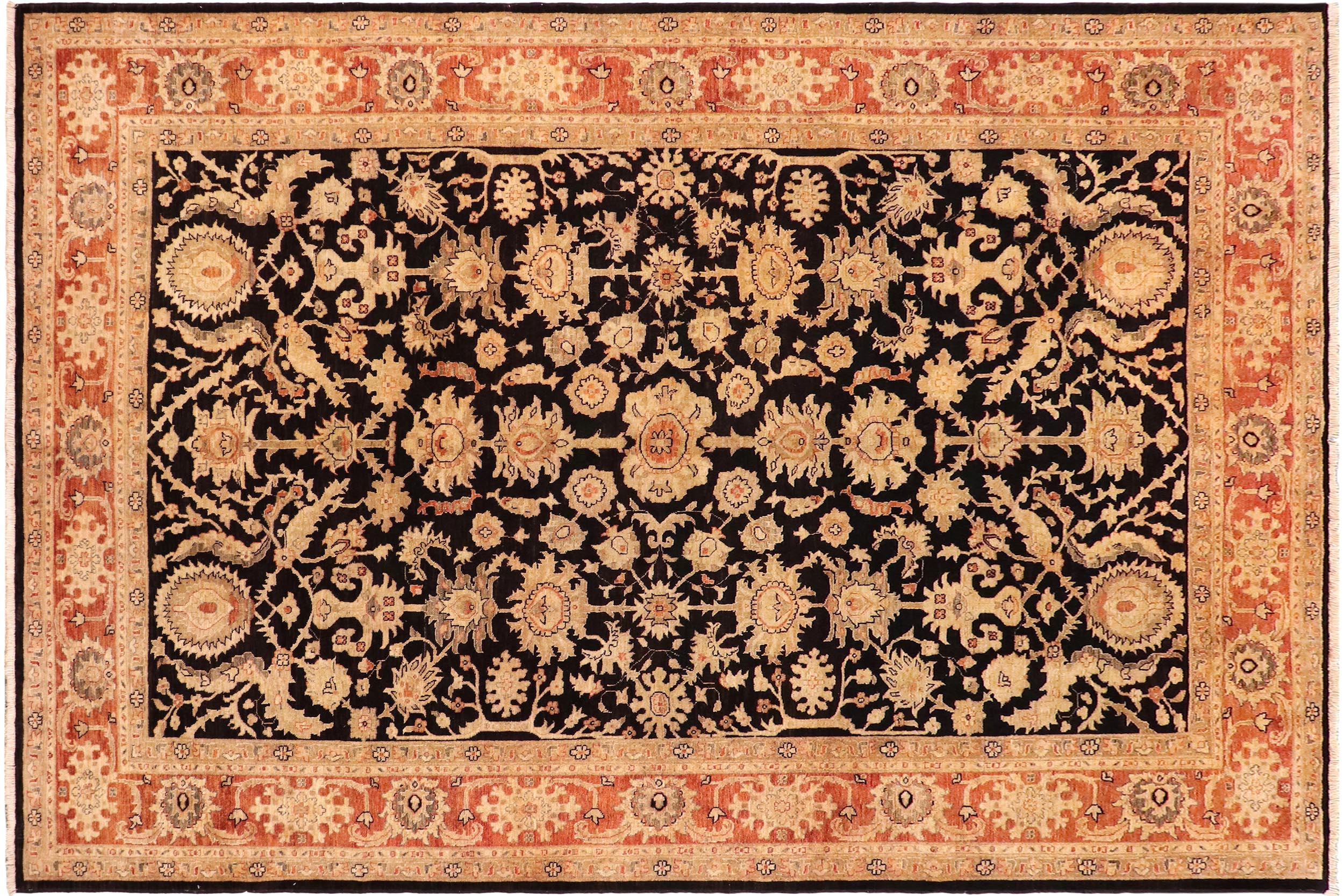 handmade Traditional Kafkaz Black Red Hand Knotted RECTANGLE 100% WOOL area rug 9x12