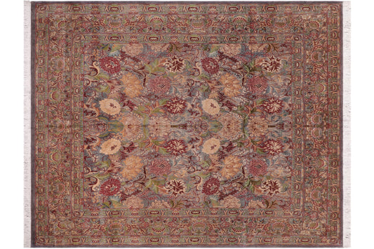 handmade Transitional William Gray Gray Hand Knotted SQUARE 100% WOOL area rug 8x8