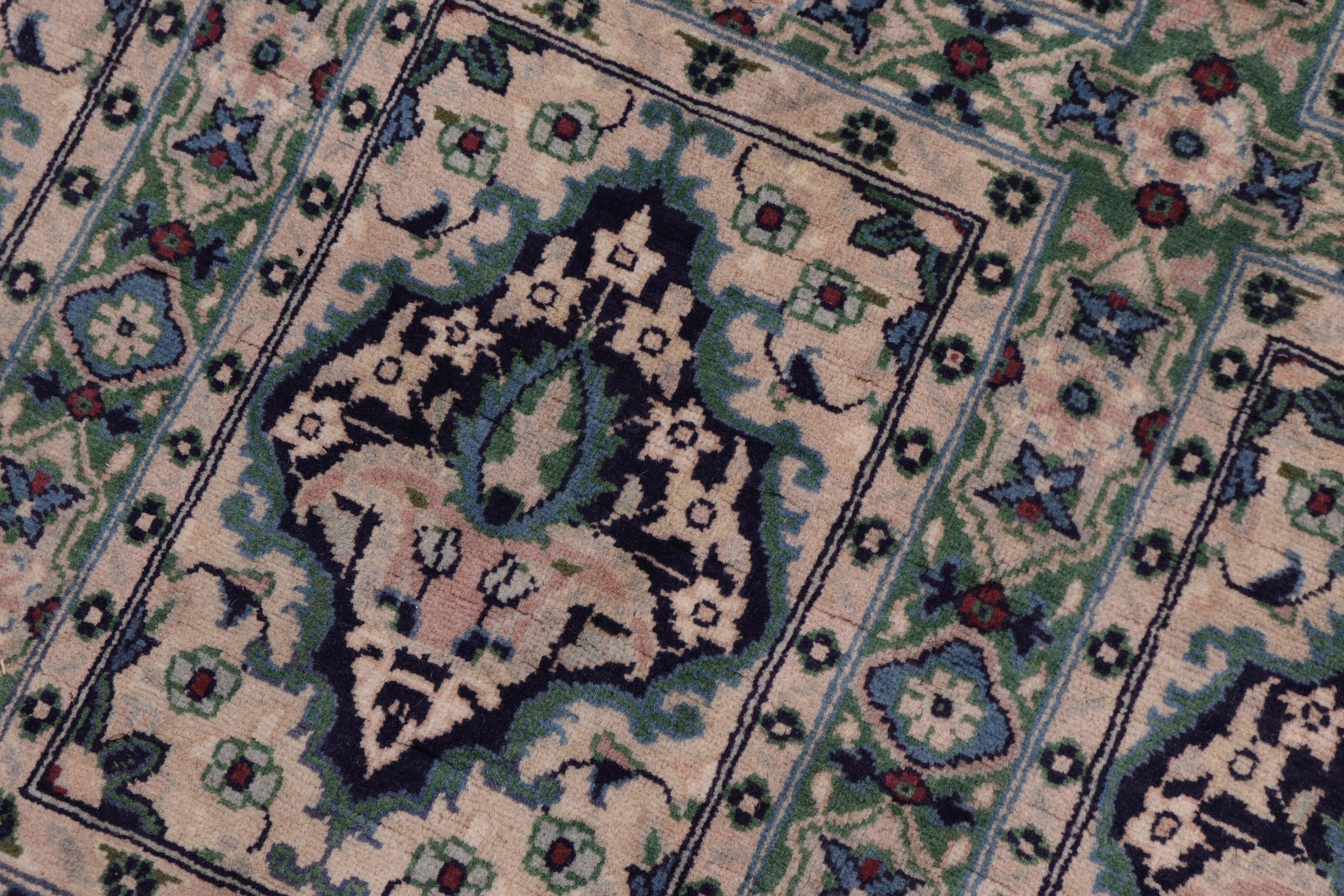 handmade Transitional Bakhtair Green Blue Hand Knotted RECTANGLE 100% WOOL area rug 8x9