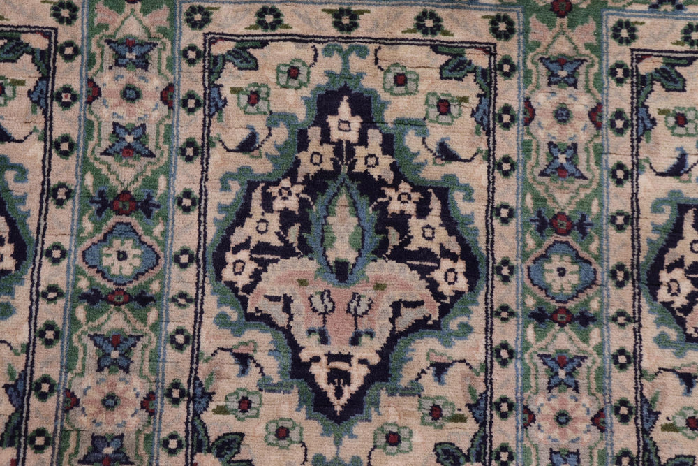 handmade Transitional Bakhtair Green Blue Hand Knotted RECTANGLE 100% WOOL area rug 8x9
