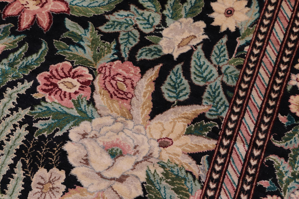 handmade Transitional Gohar Black Black Hand Knotted SQUARE 100% WOOL area rug 8x8