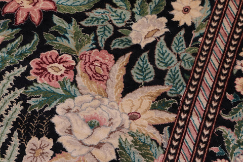 handmade Transitional Gohar Black Black Hand Knotted SQUARE 100% WOOL area rug 8x8