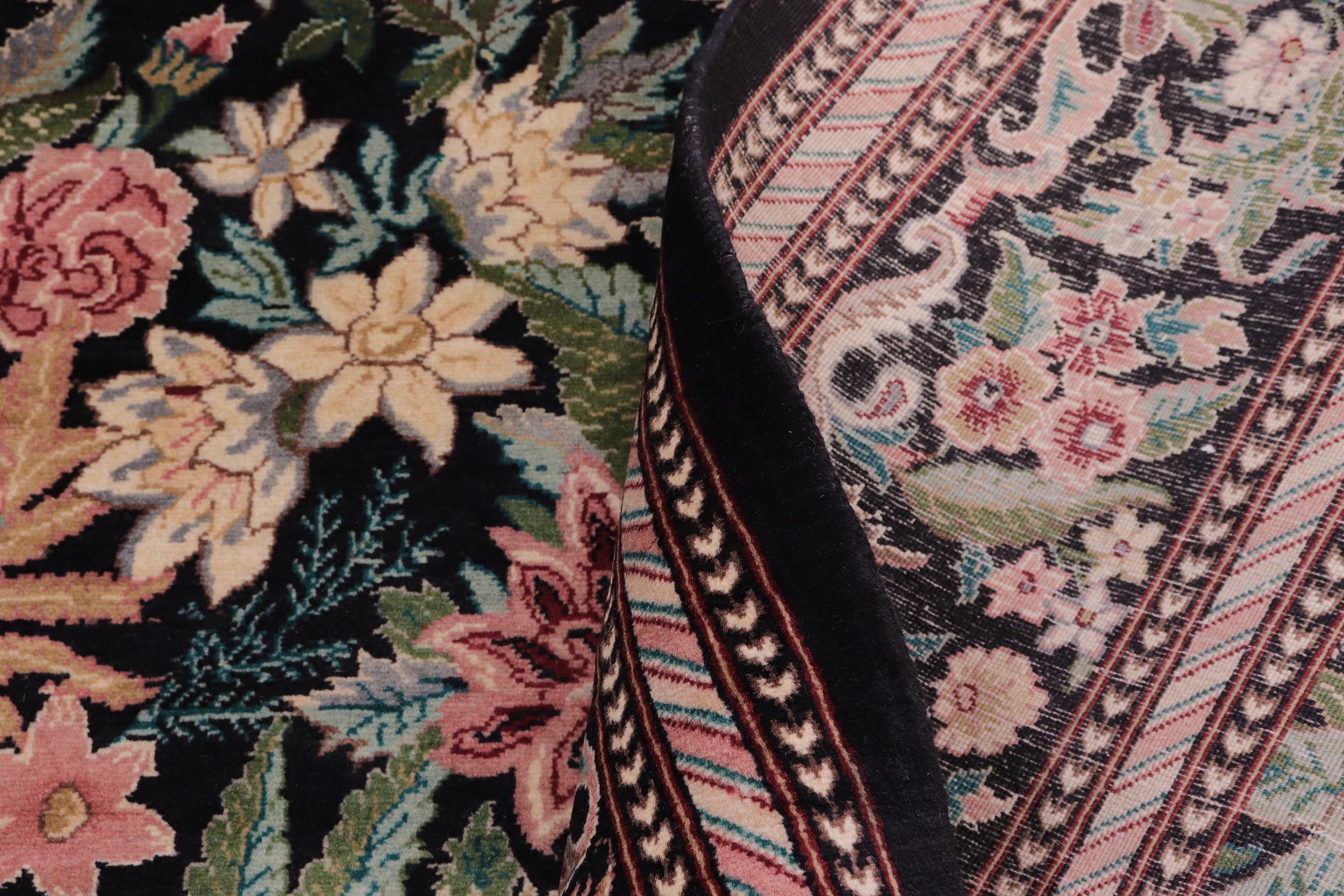 handmade Transitional Gohar Black Black Hand Knotted SQUARE 100% WOOL area rug 8x8