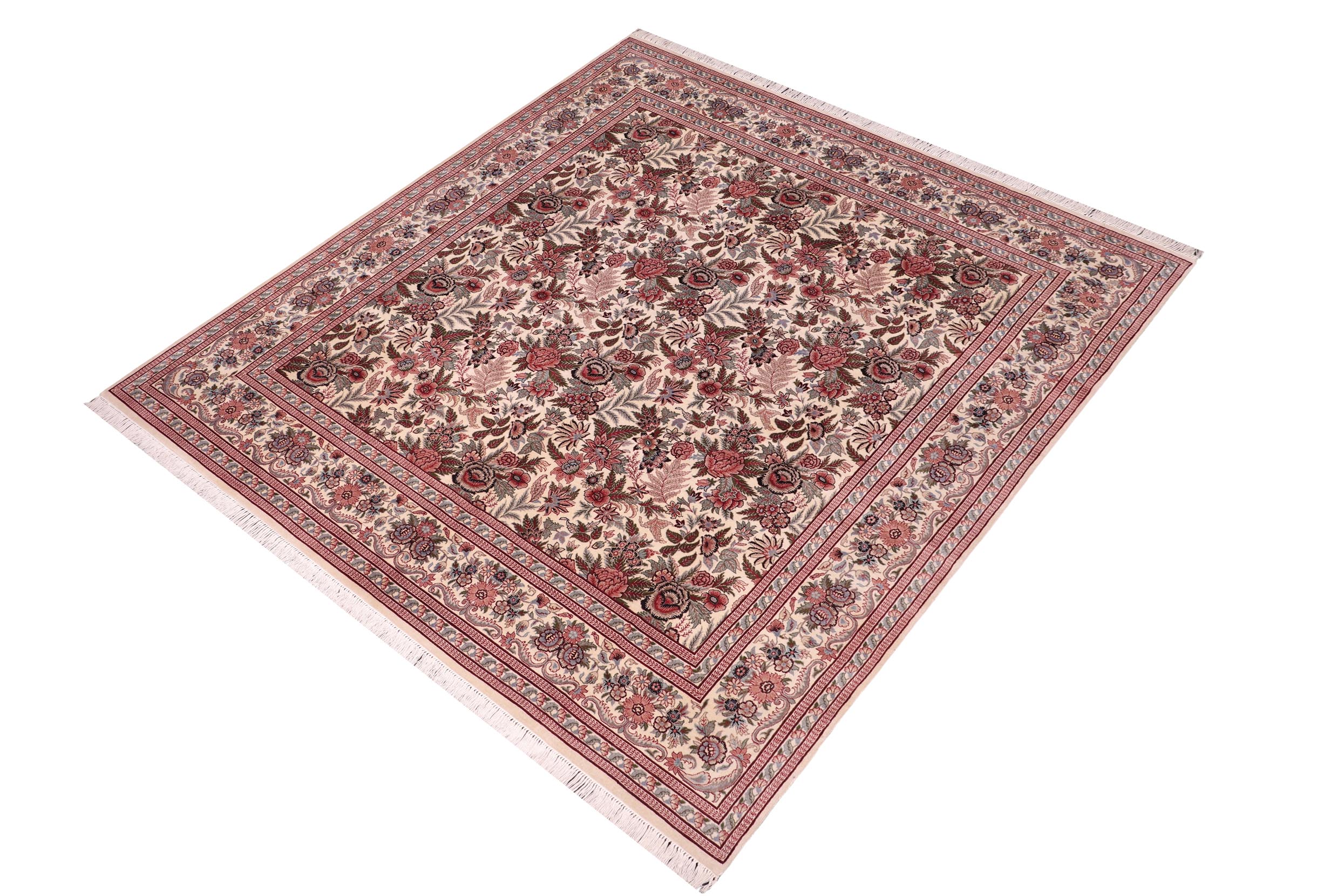handmade Transitional Allover Ivory Ivory Hand Knotted RECTANGLE 100% WOOL area rug 8x9