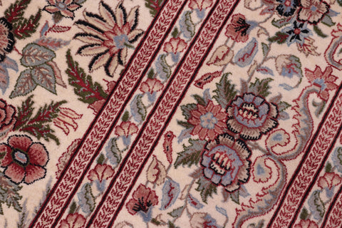 handmade Transitional Allover Ivory Ivory Hand Knotted RECTANGLE 100% WOOL area rug 8x9